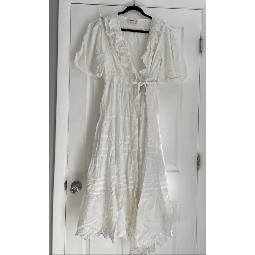 Love The Label Short Sleeve Ruffled Tiered Wrap Maxi Dress - Picture 3 of 8